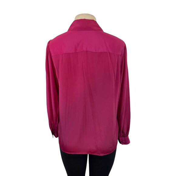 Vintage-Inspired Long Sleeve Blouse W/ Black Bow Tie Neck By Josephine Size 6 - Picture 3 of 8